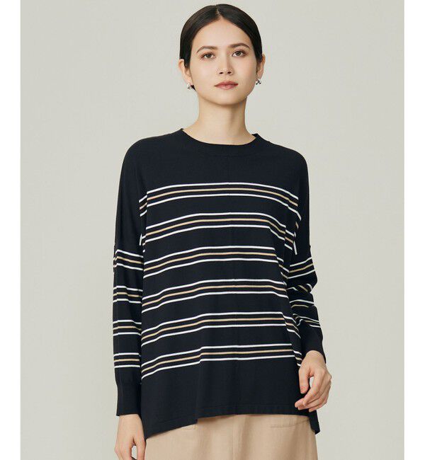 自由区「【WEB限定カラーあり】レーヨンストレッチ ニットT」|ニット・セーター|[新色]ﾈｲﾋﾞ