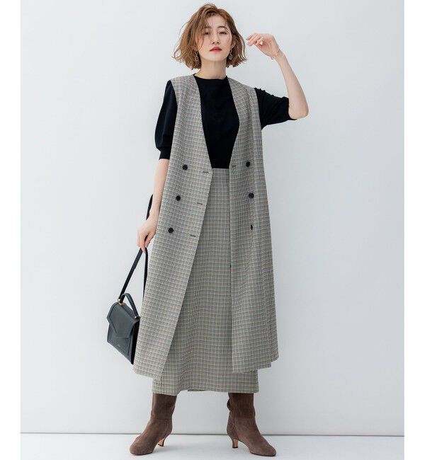 23区「【洗える/アンサンブル対応】ヴィスコースストレッチ 半袖 ニット」|カーディガン|