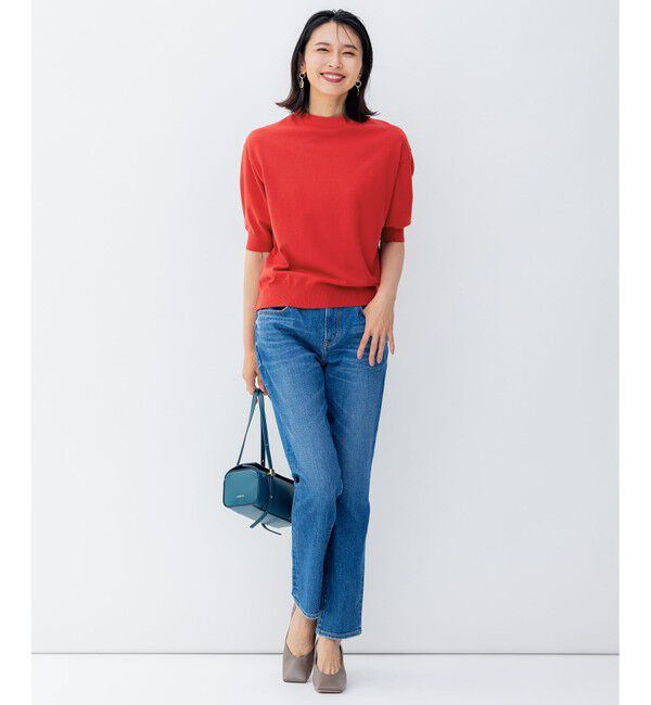 23区「【洗える/アンサンブル対応】ヴィスコースストレッチ 半袖 ニット」|カーディガン|