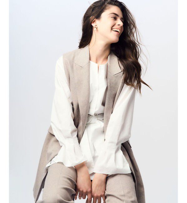 23区「CANCLINI スキッパーベルト付き ブラウス」|シャツ・ブラウス|