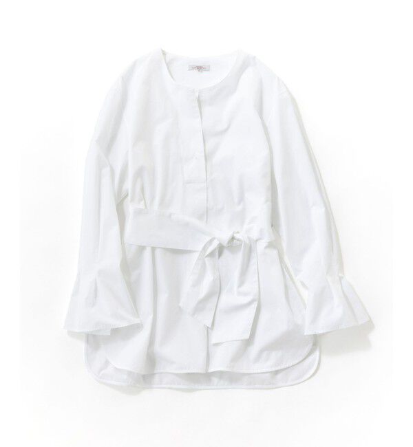 23区「CANCLINI スキッパーベルト付き ブラウス」|シャツ・ブラウス|