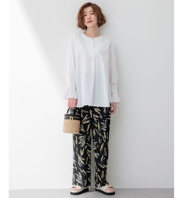 23区「CANCLINI スキッパーベルト付き ブラウス」|シャツ・ブラウス|