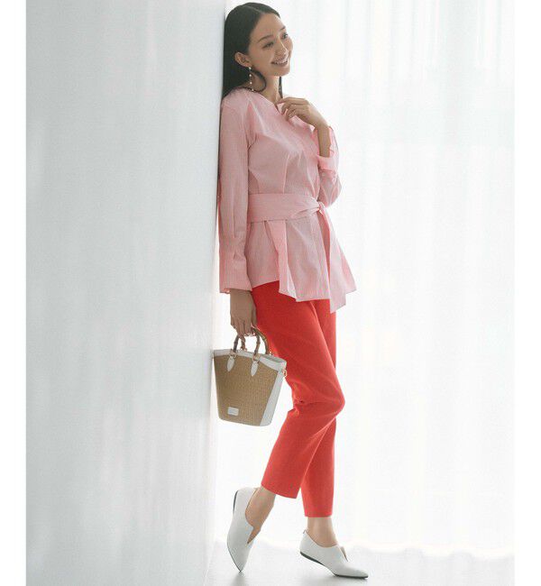 23区「CANCLINI スキッパーベルト付き ブラウス」|シャツ・ブラウス|