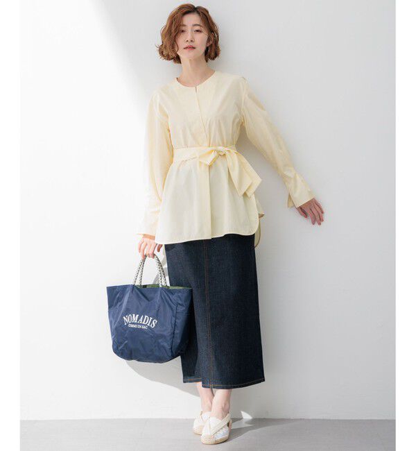 23区「CANCLINI スキッパーベルト付き ブラウス」|シャツ・ブラウス|