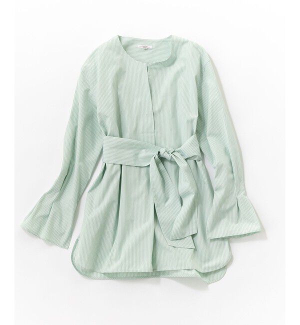 23区「CANCLINI スキッパーベルト付き ブラウス」|シャツ・ブラウス|