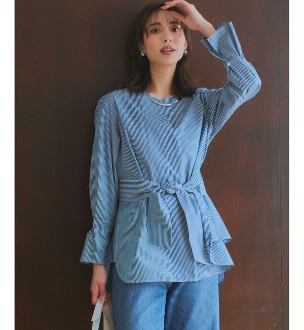 23区「CANCLINI スキッパーベルト付き ブラウス」|シャツ・ブラウス|ﾏﾘﾝﾌﾞﾙ