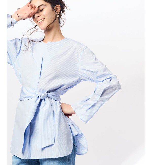 23区「CANCLINI スキッパーベルト付き ブラウス」|シャツ・ブラウス|ｻｯｸｽｽﾄ