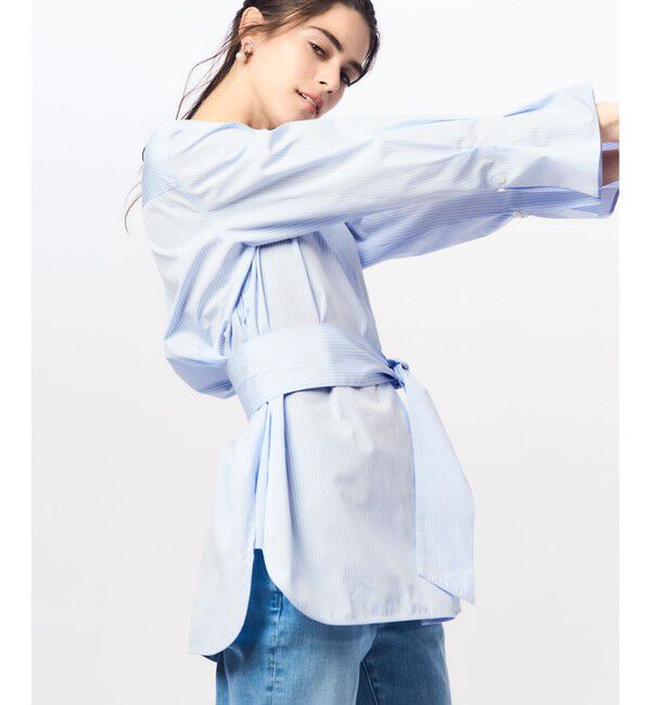 23区「CANCLINI スキッパーベルト付き ブラウス」|シャツ・ブラウス|