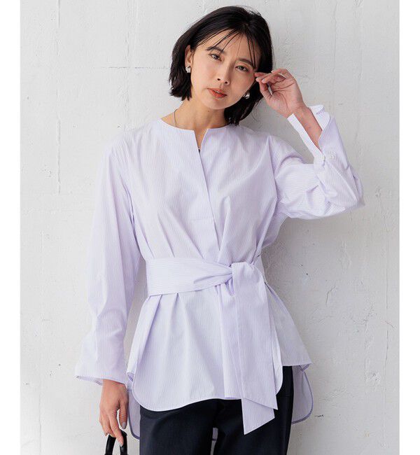 23区「CANCLINI スキッパーベルト付き ブラウス」|シャツ・ブラウス|ﾗﾍﾞﾝﾀﾞ