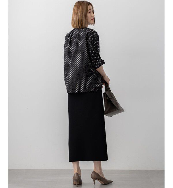 23区「【WEB&一部店舗限定/洗える】ドットプリント サッカー ブラウス」|シャツ・ブラウス|