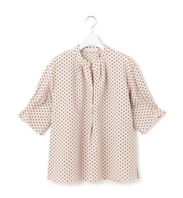 23区「【WEB&一部店舗限定/洗える】ドットプリント サッカー ブラウス」|シャツ・ブラウス|