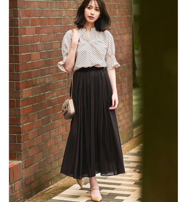 23区「【WEB&一部店舗限定/洗える】ドットプリント サッカー ブラウス」|シャツ・ブラウス|