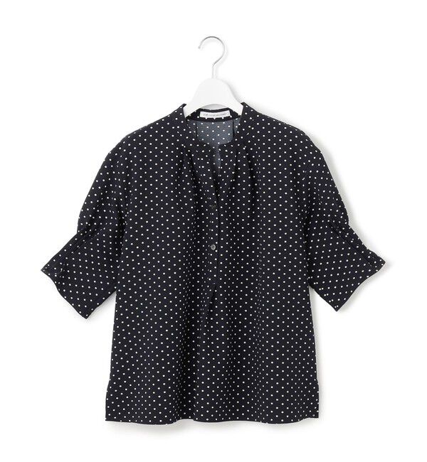 23区「【WEB&一部店舗限定/洗える】ドットプリント サッカー ブラウス」|シャツ・ブラウス|