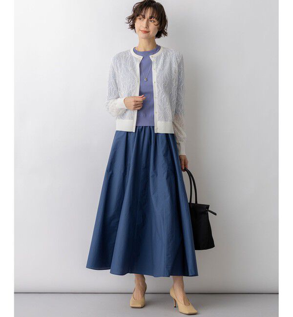 23区「ラッセルレース ニット カーディガン」|カーディガン|