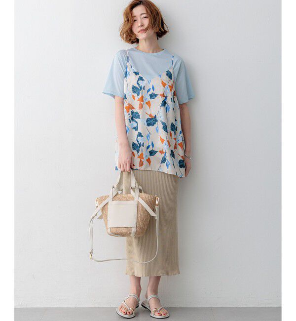 23区「カラーリリープリント キャミソールブラウス」|シャツ・ブラウス|