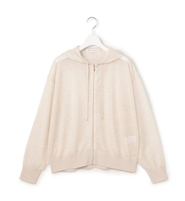 23区「シャイニーシアーニット ジップアップ パーカー」|パーカー|