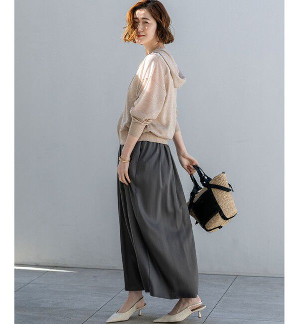 23区「シャイニーシアーニット ジップアップ パーカー」|パーカー|