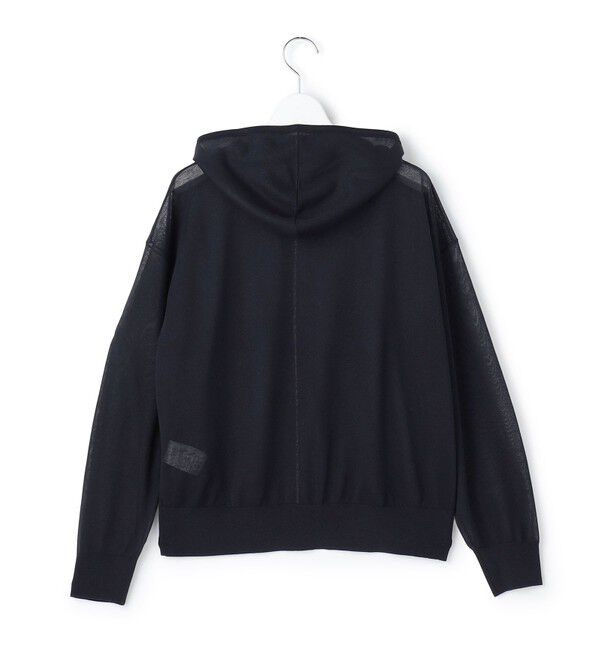 23区「シャイニーシアーニット ジップアップ パーカー」|パーカー|