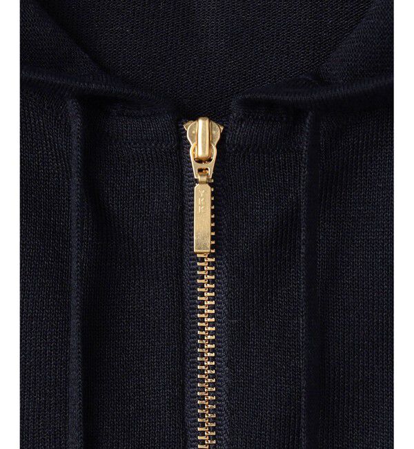 23区「シャイニーシアーニット ジップアップ パーカー」|パーカー|