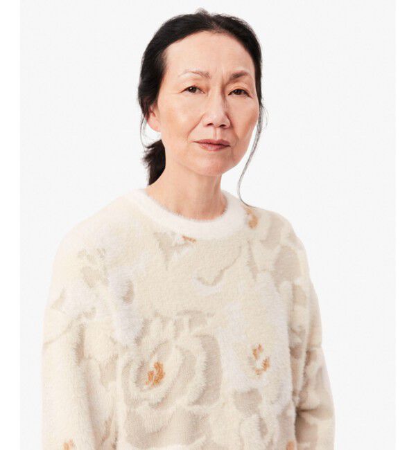 LACOSTE「フローラルジャカードシャギーニットセーター」|ニット・セーター|