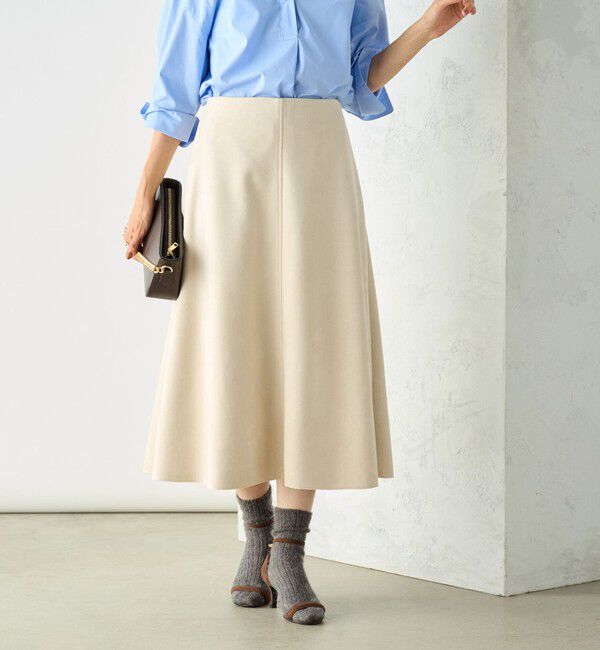NOLLEY'S sophi「スエードダンボールフレアスカート」|フレア|ベージュ