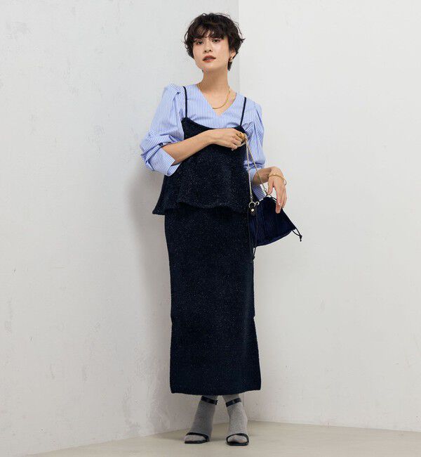 NOLLEY'S sophi「《セットアップ対応》《手洗い可能》キラキラフェザーフレアビスチェ」|ニット・セーター|