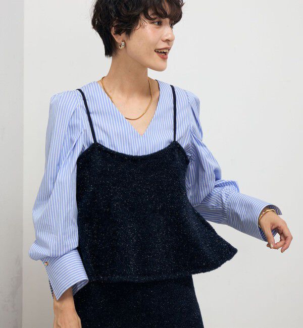 NOLLEY'S sophi「《セットアップ対応》《手洗い可能》キラキラフェザーフレアビスチェ」|ニット・セーター|