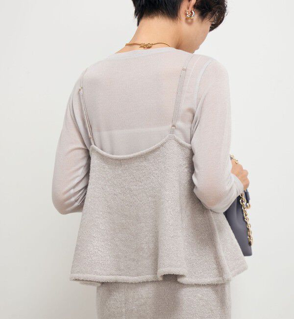 NOLLEY'S sophi「《セットアップ対応》《手洗い可能》キラキラフェザーフレアビスチェ」|ニット・セーター|