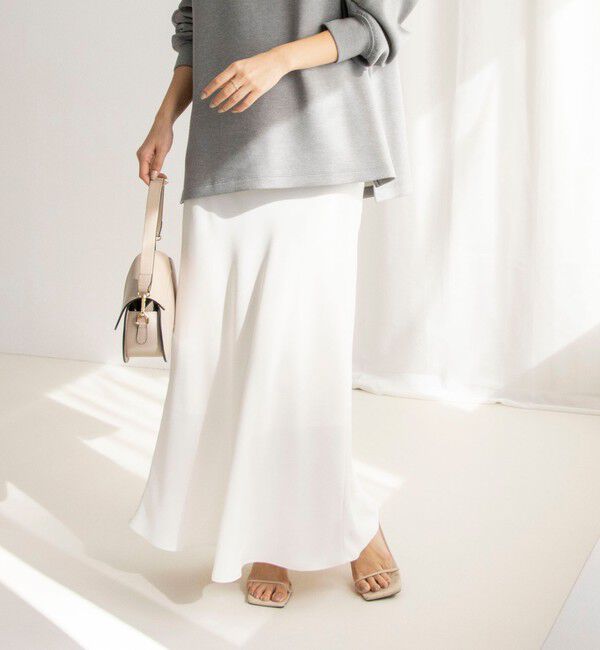 NOLLEY'S sophi「【追加】《オールシーズン対応》ウォッシャブルマットサテンナロースカート」|スカート|