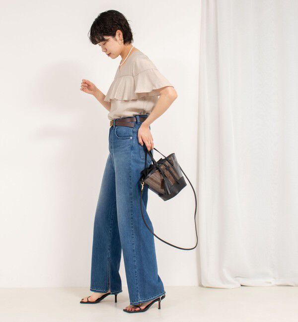 Rie Miller「【RM denim】スリットフレアハイウエストデニム」|デニム|