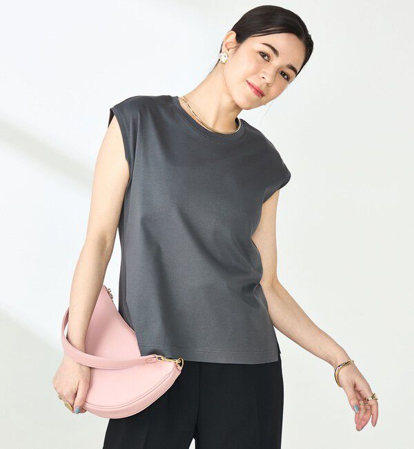 NOLLEY'S sophi「W&W ノースリーブプルオーバーカットソー」|Tシャツ・カットソー|チャコールグレー