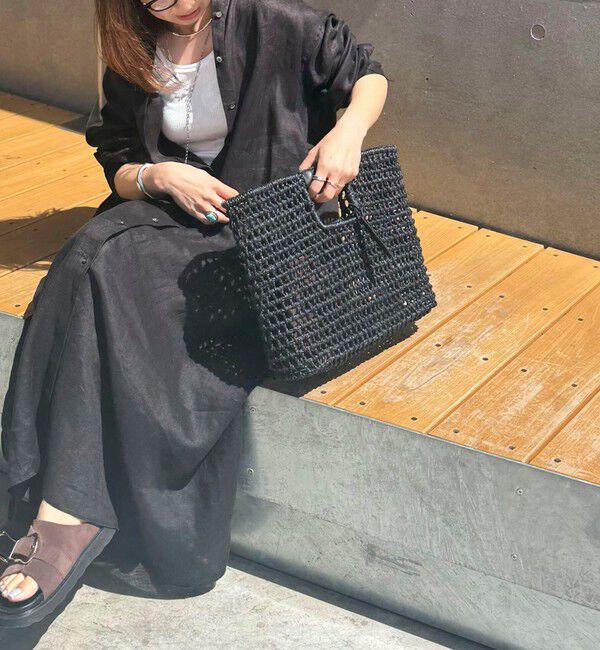 NOLLEY'S「【BAGMATI/ バグマティ】ラフィアかごバッグ【PR林☆別注アイテム】」|かごバッグ|ブラック