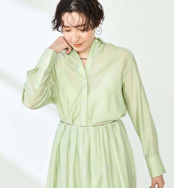 NOLLEY'S sophi「《セットアップ対応》シアーローン２WAYシャツ」|シャツ・ブラウス|