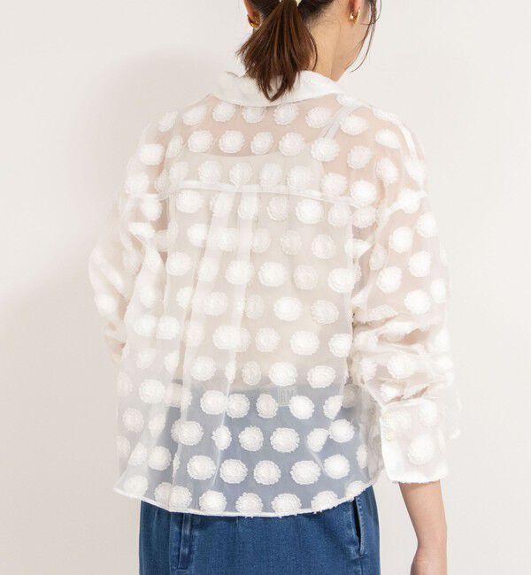 NOLLEY'S sophi「シアーフラワージャガードショートシャツ」|シャツ・ブラウス|