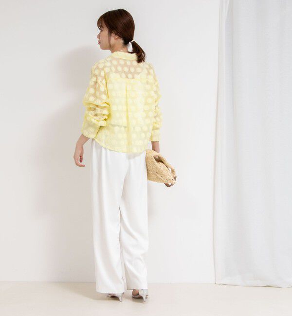 NOLLEY'S sophi「シアーフラワージャガードショートシャツ」|シャツ・ブラウス|