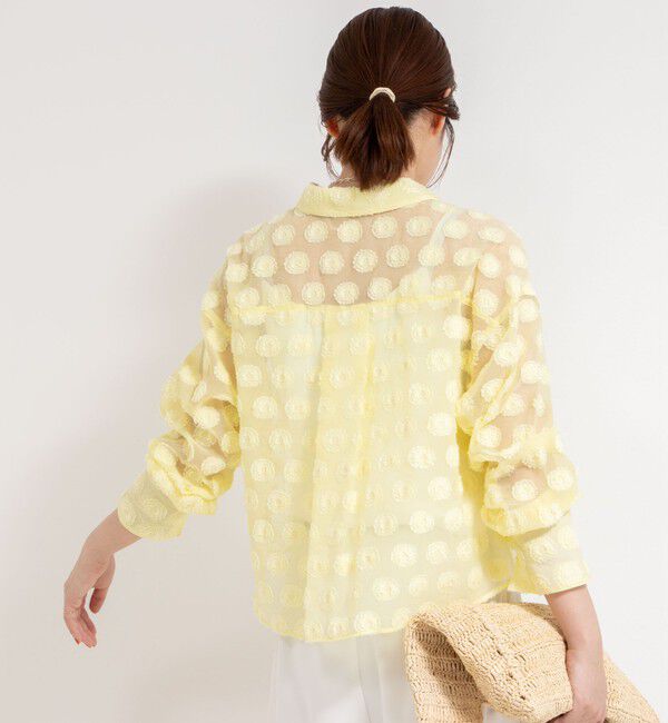 NOLLEY'S sophi「シアーフラワージャガードショートシャツ」|シャツ・ブラウス|
