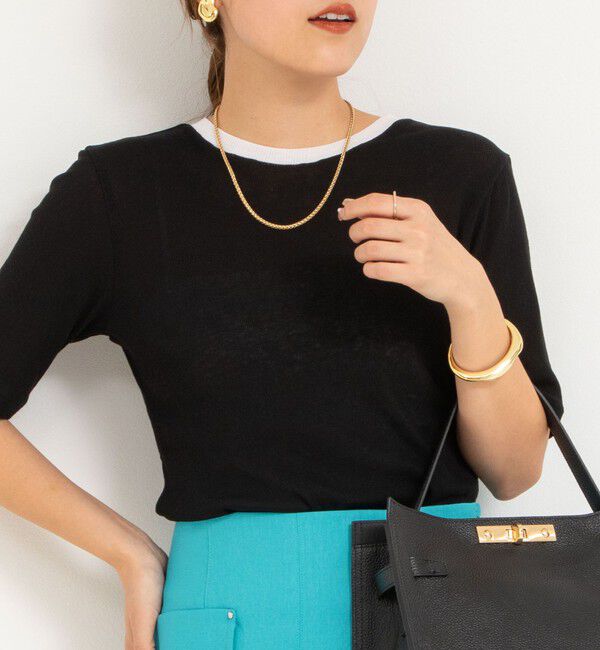 NOLLEY'S sophi「シアー配色トリミング半袖Tシャツ」|Tシャツ・カットソー|