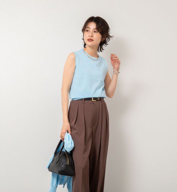 NOLLEY'S sophi「《アンサンブル対応/手洗い可能》綿ポリノースリーブプルオーバーニット」|ニット・セーター|