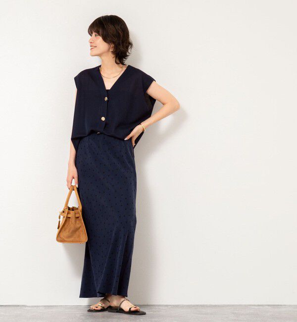 NOLLEY'S「ウォッシャブルドットプリントナロースカート」|スカート|