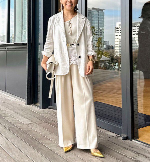 NOLLEY'S「【WEB＆一部店舗限定色アイテム】ウォッシャブルストライプオーバージャケット」|テーラードジャケット|