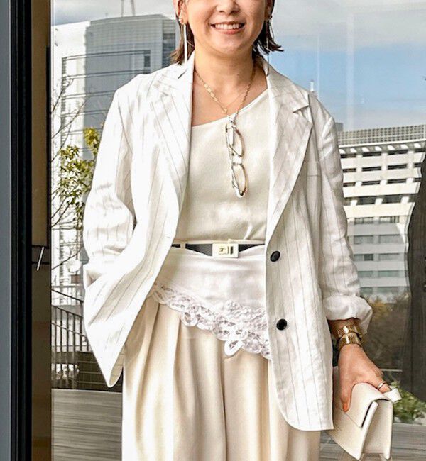 NOLLEY'S「【WEB＆一部店舗限定色アイテム】ウォッシャブルストライプオーバージャケット」|テーラードジャケット|