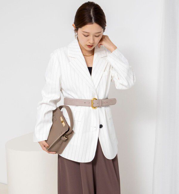 NOLLEY'S「【WEB＆一部店舗限定色アイテム】ウォッシャブルストライプオーバージャケット」|テーラードジャケット|