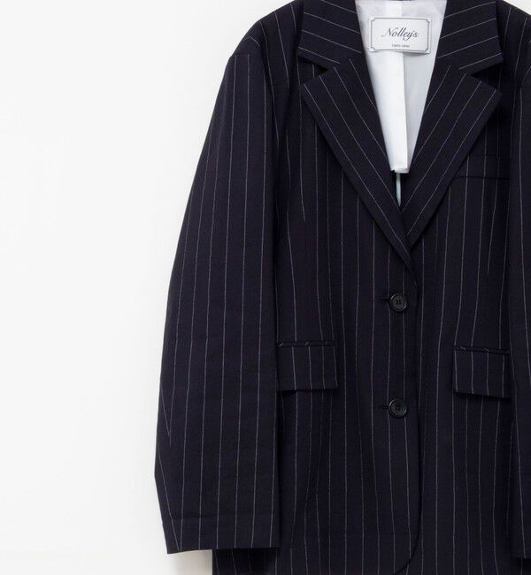 NOLLEY'S「【WEB＆一部店舗限定色アイテム】ウォッシャブルストライプオーバージャケット」|テーラードジャケット|