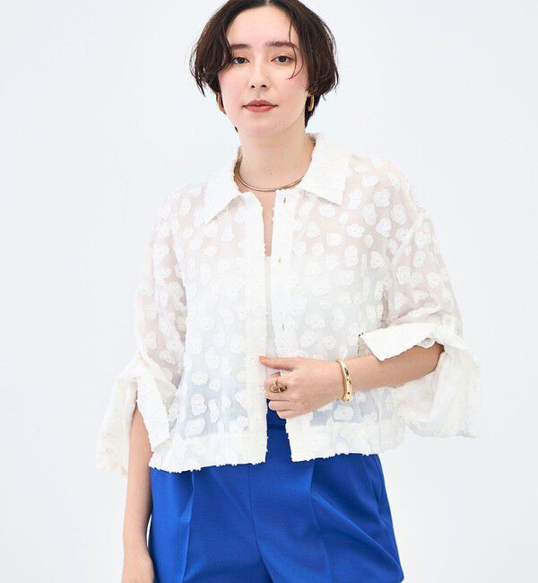 NOLLEY'S「【KIRYU】ウォッシャブル花柄ジャガードシャツ」|シャツ・ブラウス|
