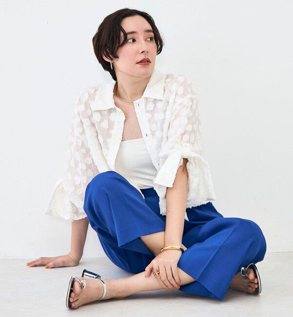 NOLLEY'S「【KIRYU】ウォッシャブル花柄ジャガードシャツ」|シャツ・ブラウス|