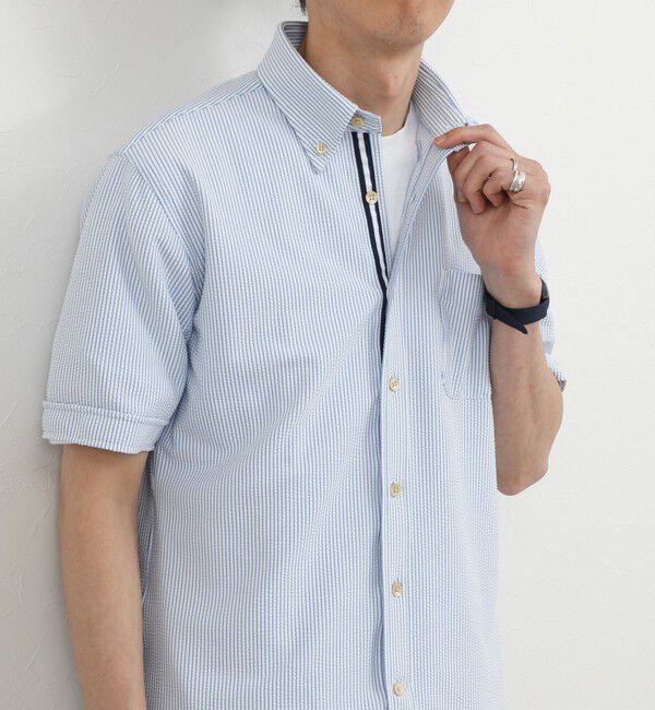 NOLLEY'S goodman「《ビジカジ対応》トリコットサッカーテープBD SS 半袖ボタンダウンシャツ 26SS」|シャツ・ブラウス|