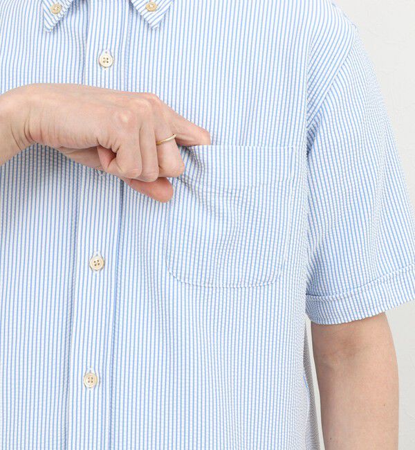 NOLLEY'S goodman「《ビジカジ対応》トリコットサッカーテープBD SS 半袖ボタンダウンシャツ 26SS」|シャツ・ブラウス|