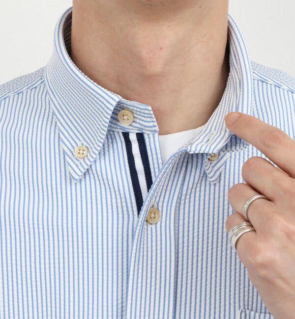 NOLLEY'S goodman「《ビジカジ対応》トリコットサッカーテープBD SS 半袖ボタンダウンシャツ 26SS」|シャツ・ブラウス|