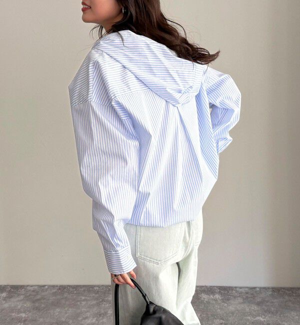 fredy emue「ストライプフーディーシャツ」|シャツ・ブラウス|