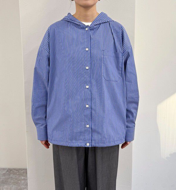fredy emue「ストライプフーディーシャツ」|シャツ・ブラウス|